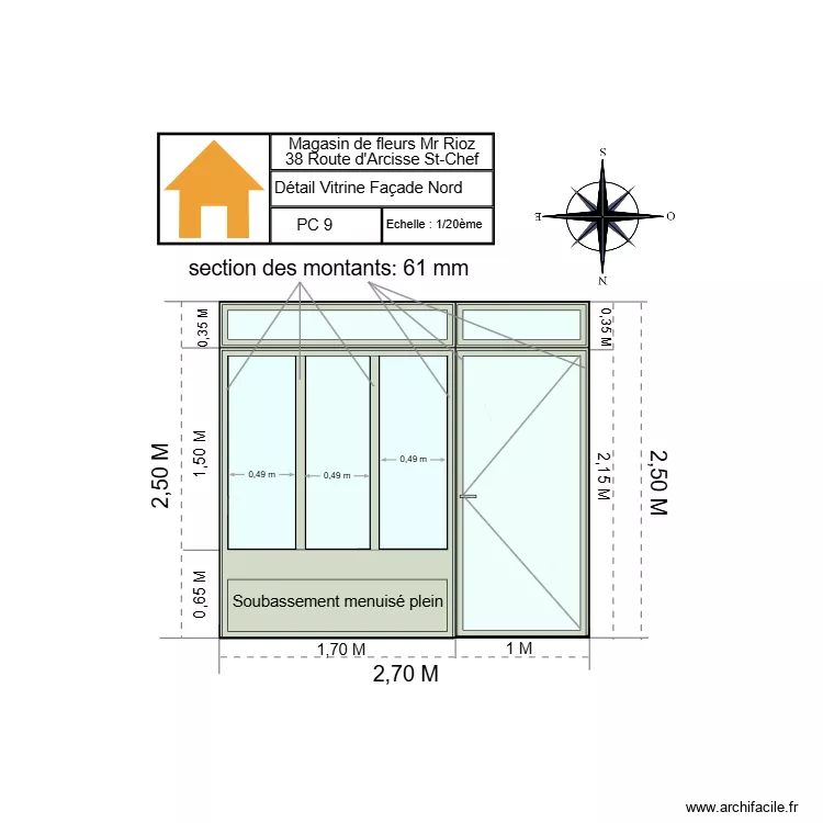 D&eacute;tails graphique Vitrine 2. Plan de 0 pièce et 0 m2