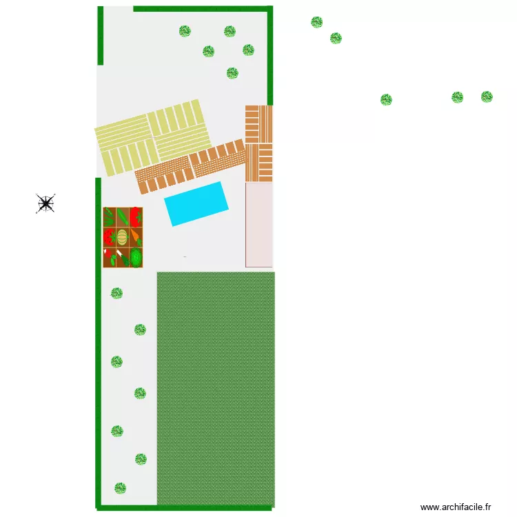 Villa arbor&eacute;. Plan de 