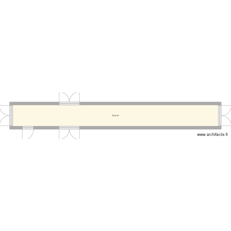 Couloir. Plan de 1 pièce et 35 m2