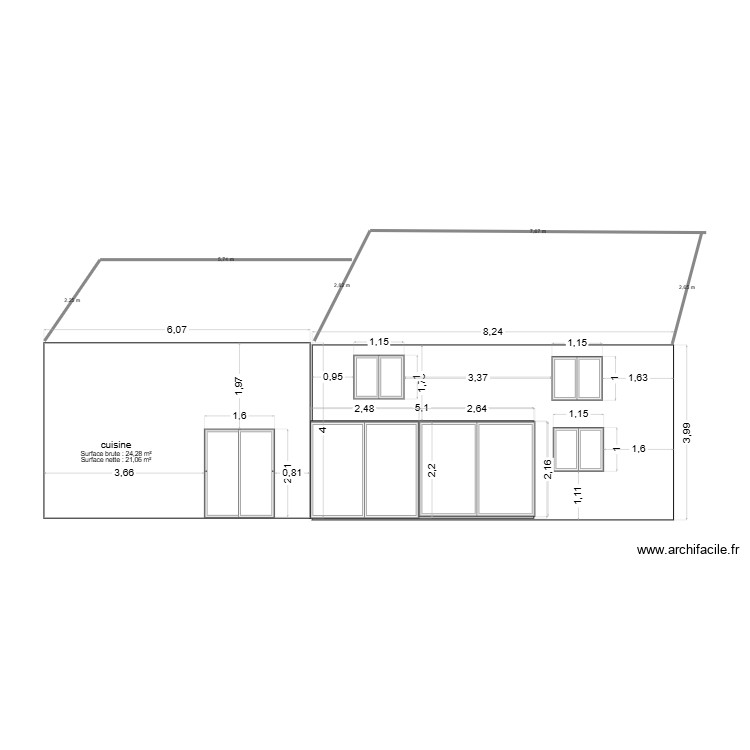 coupe. Plan de 0 pièce et 0 m2