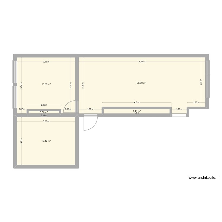 Plan 3e vierge. Plan de 0 pièce et 0 m2