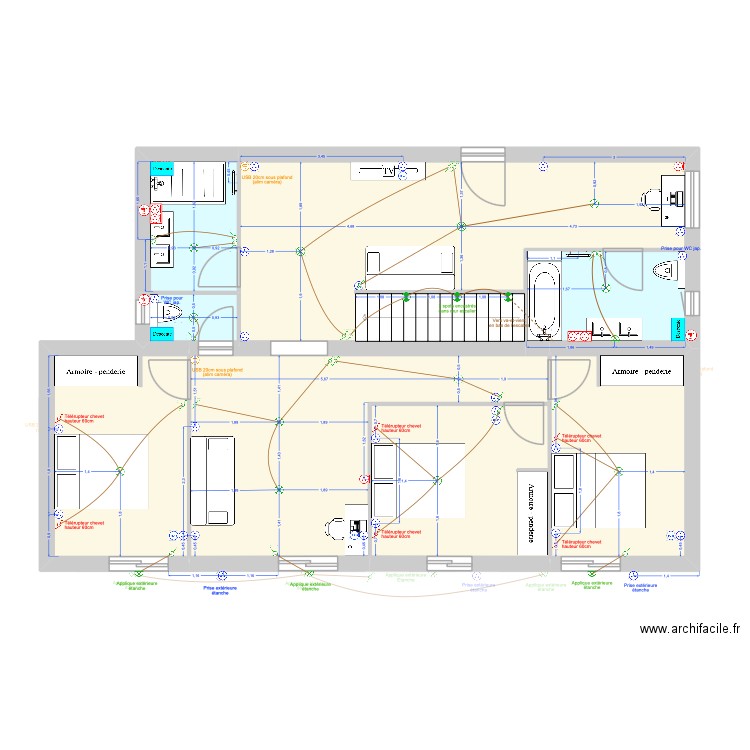GARAVAN - Electricité v1.9. Plan de 15 pièces et 197 m2