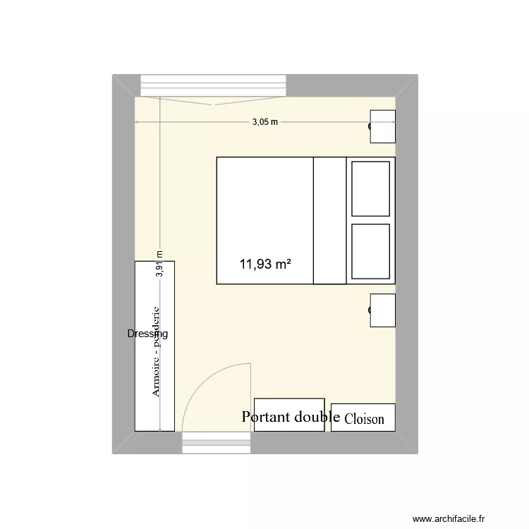 Chambre Droite. Plan de Chambre Droite. Plan de