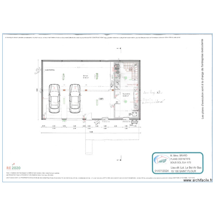 Brard sous sol. Plan de 0 pièce et 0 m2
