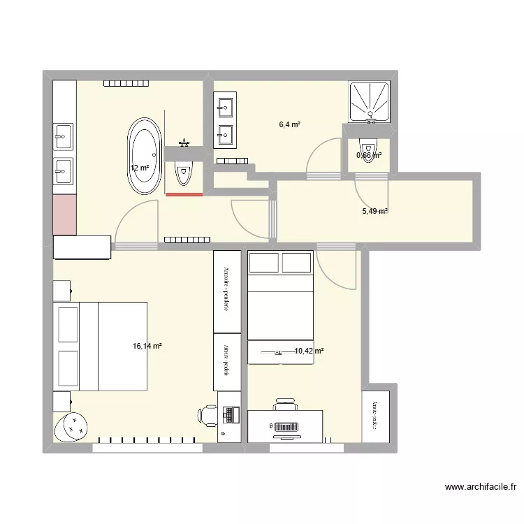 1er &eacute;tage Parklaan 50 v3. Plan de 