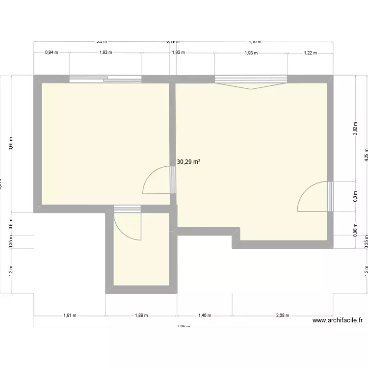 3 fratacci. Plan de 1 Pièce et 30 m² 3 fratacci. Plan de 1 Pièce et 30 m²