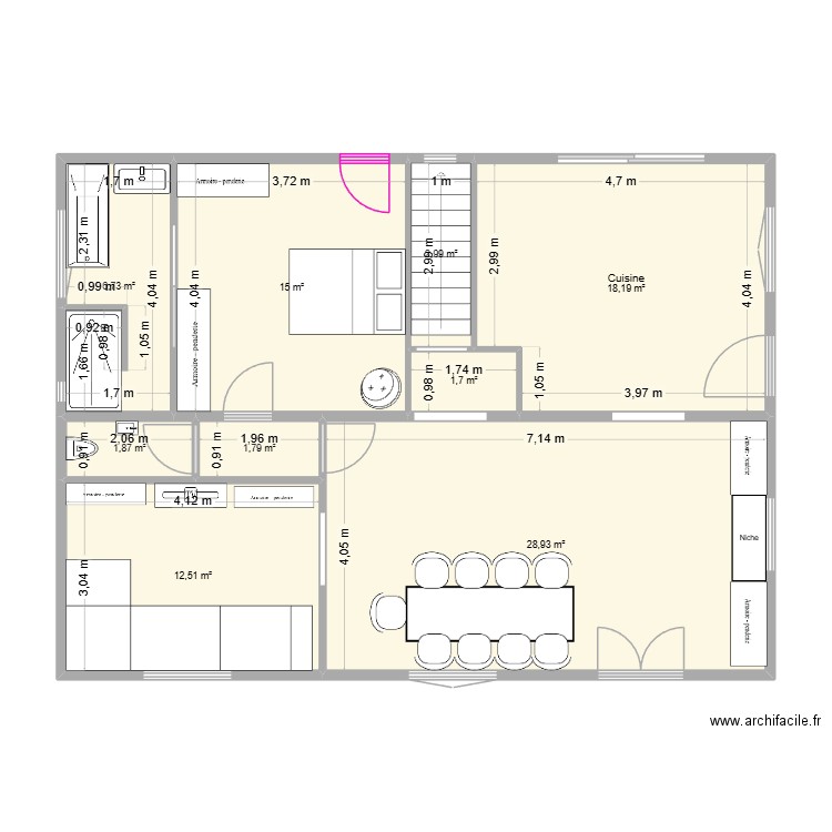 ETAGE V DEF 1. Plan de 9 pièces et 90 m2