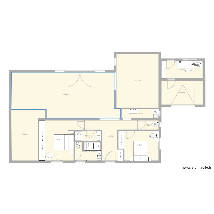 PLAN FRED. Plan de 12 pièces et 151 m2