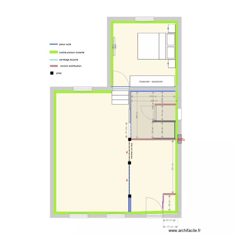 SIDOU (plan etage projet)(m&eacute;tr&eacute;s). Plan de 