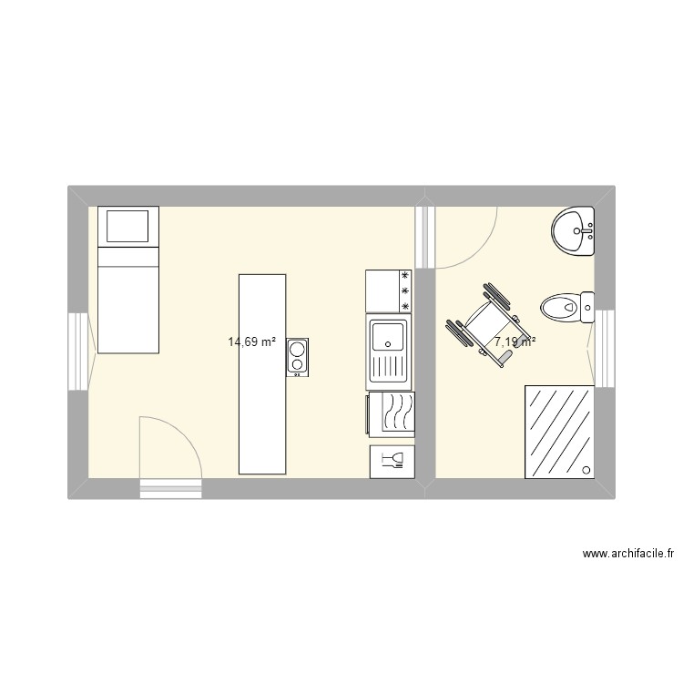 handicape. Plan de 0 pièce et 0 m2