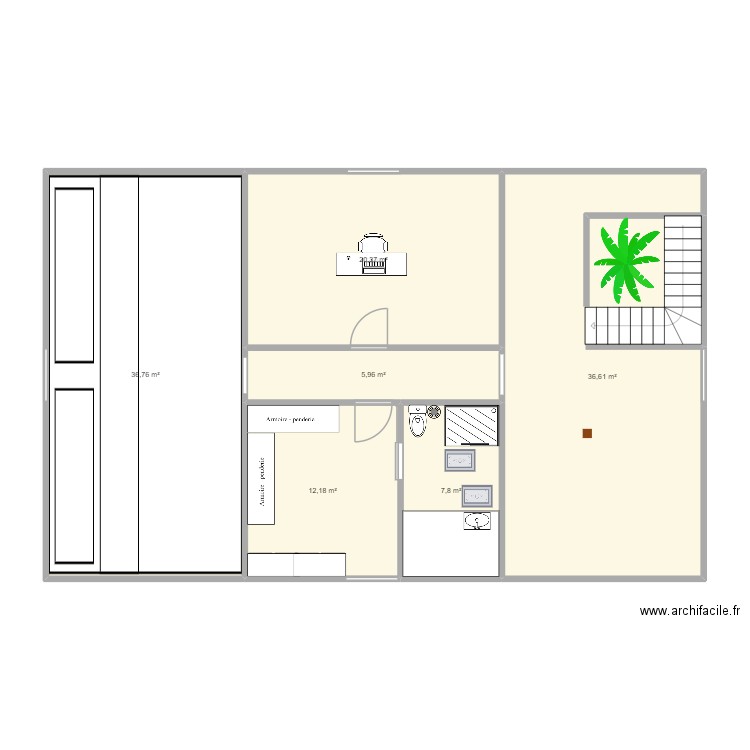 sgsge. Plan de 6 pièces et 120 m2