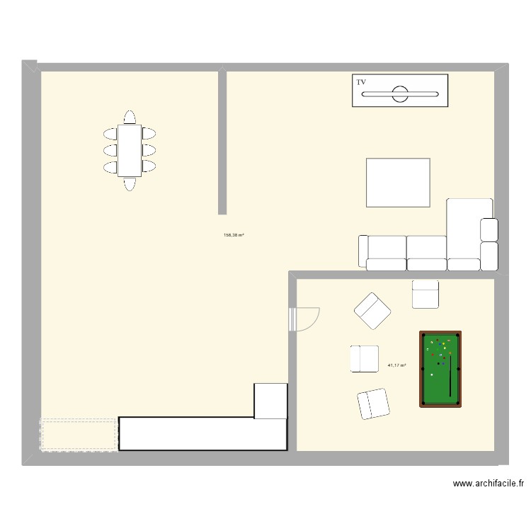 casa espagnole. Plan de 2 pièces et 200 m2