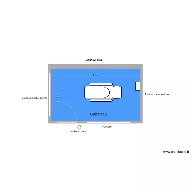31544 Cabinet 2. Plan de 1  et 10 m²