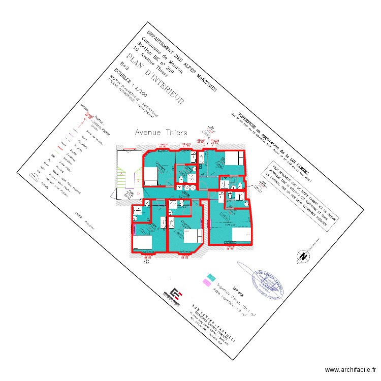 le home. Plan de 13 pièces et 90 m2