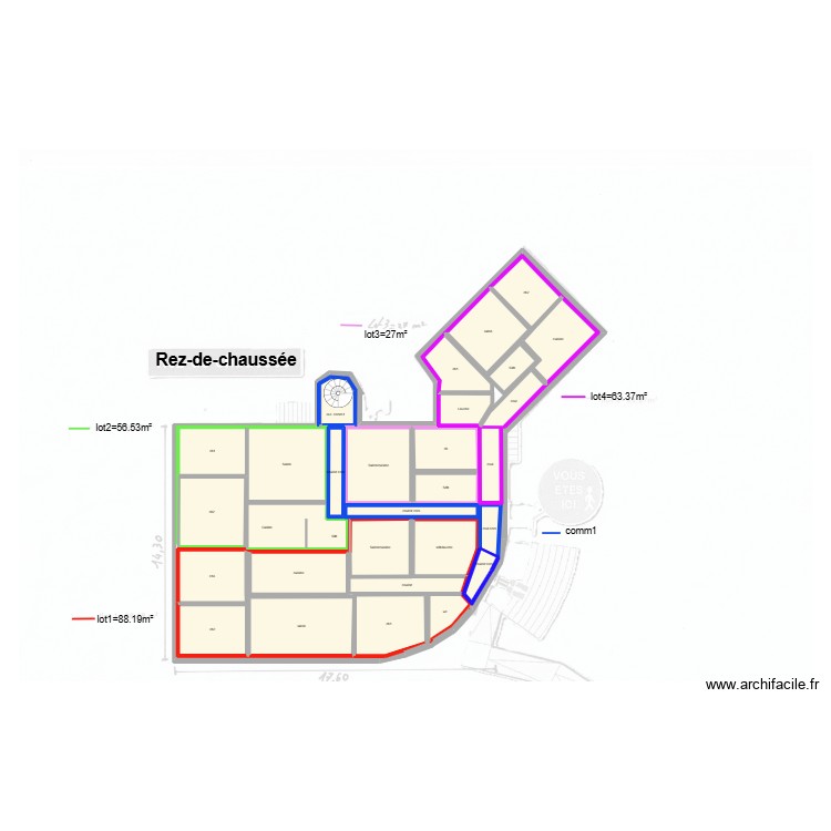 Rdc Maison M&eacute;dical. Plan de 0 pièce et 0 m2