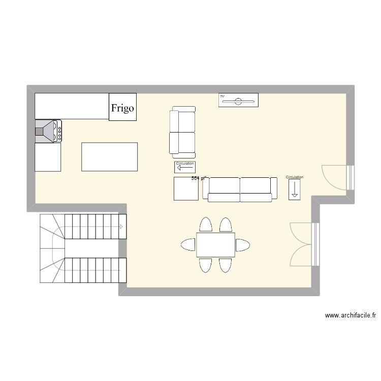consultation carole. Plan de 1 pièce et 52 m2