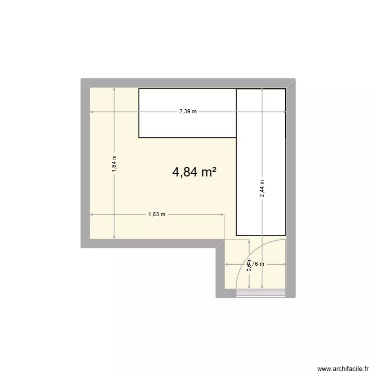 Cave. Plan de 1  et 5 m²
