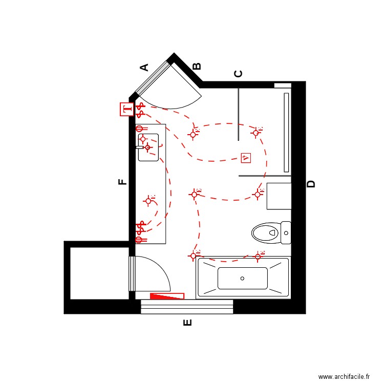 tremblay électrique. Plan de 2 pièces et 11 m2