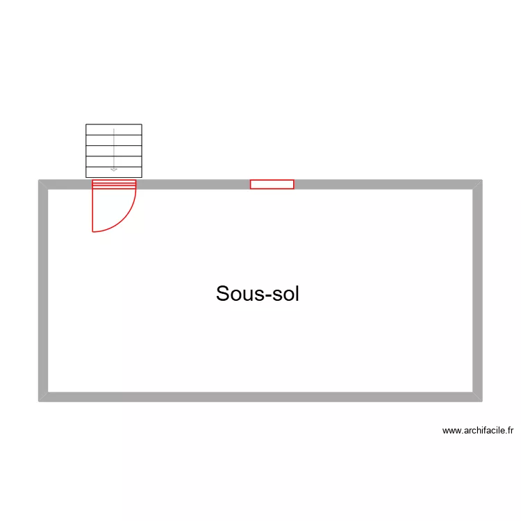 Casaux2_sous_sol. Plan de 1  et 47 m²