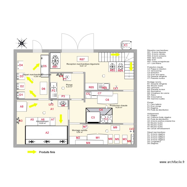 FLUX PRODUITS FINIS. Plan de 6 pièces et 76 m2