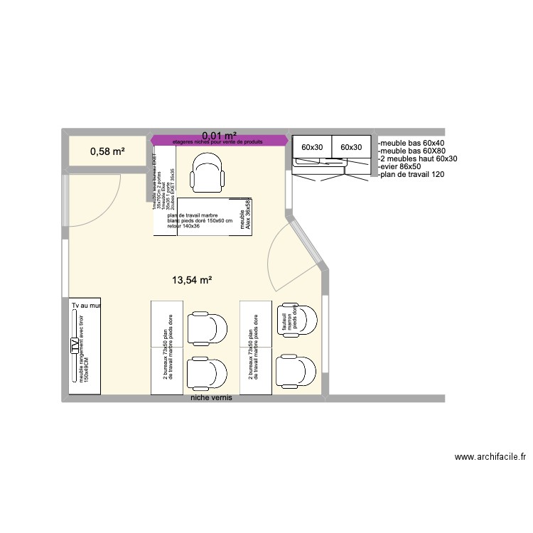 salle formation. Plan de 0 pièce et 0 m2