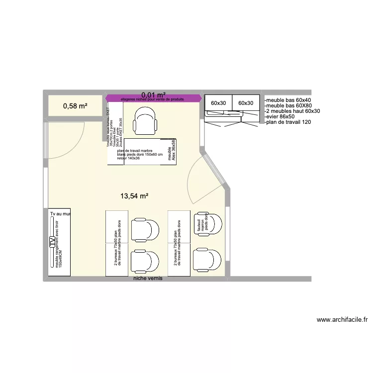 salle formation. Plan de 