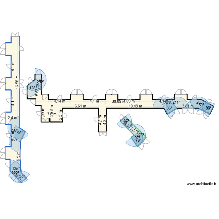 asso st onuphre. Plan de 3 pièces et 140 m2