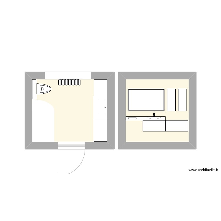 Projet salle de bain. Plan de 0 pièce et 0 m2