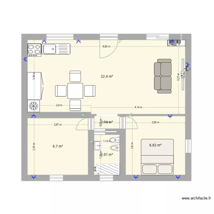 propio. Plan de 5 Pièces et 39 m² propio. Plan de 5 Pièces et 39 m²
