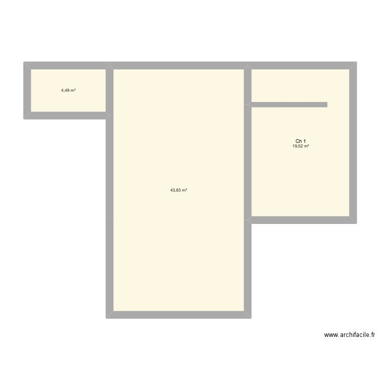 Maison Morbier 1. Plan de 3 pièces et 68 m2