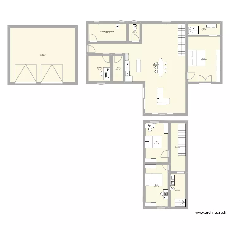 Maison Morbier 1. Plan de 12 pièces et 188 m²