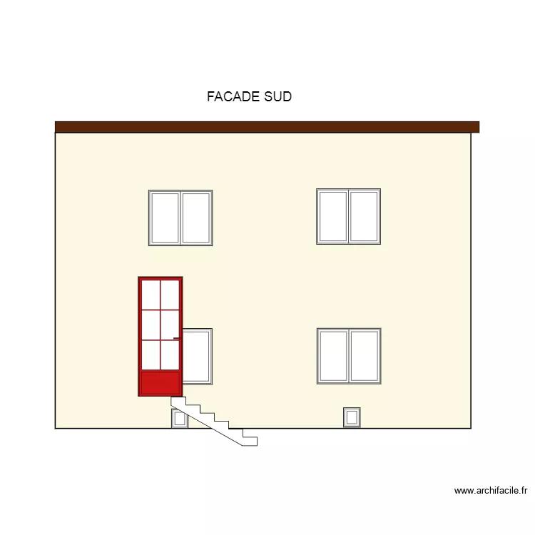 FACADE SUD CLAMART escalier. Plan de FACADE SUD CLAMART escalier. Plan de