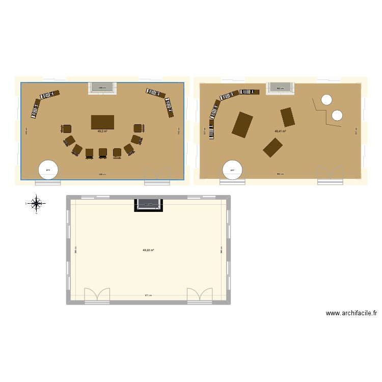 carpenter . Plan de 3 pièces et 147 m2