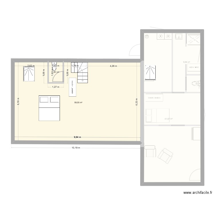 OCTOBRE. Plan de 5 pièces et 175 m2