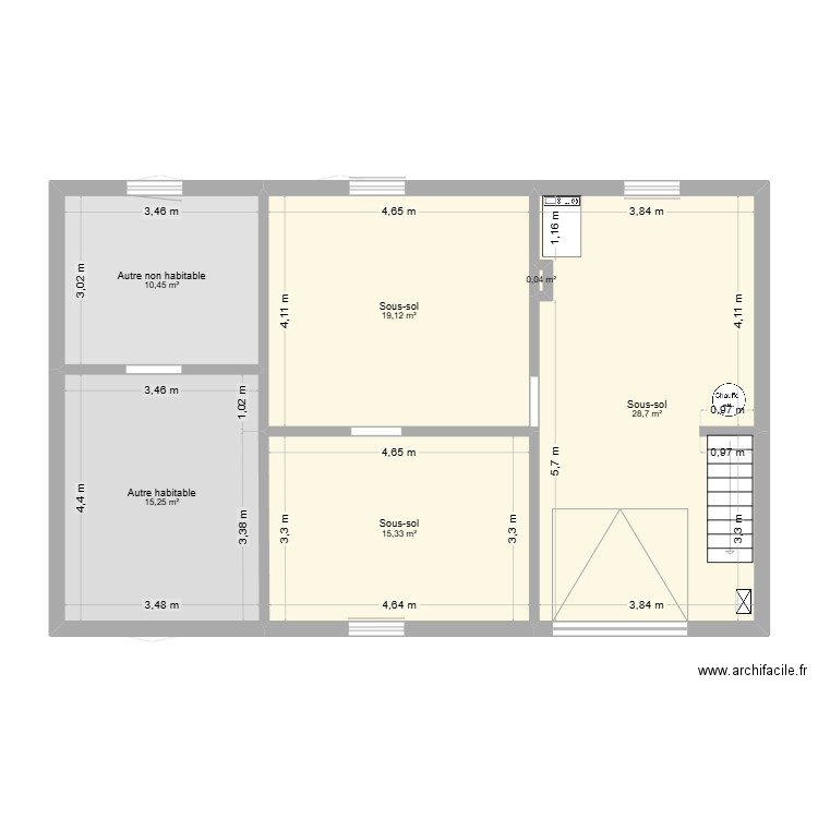 Maison 1 le bas chemin. Plan de 17 pièces et 175 m2