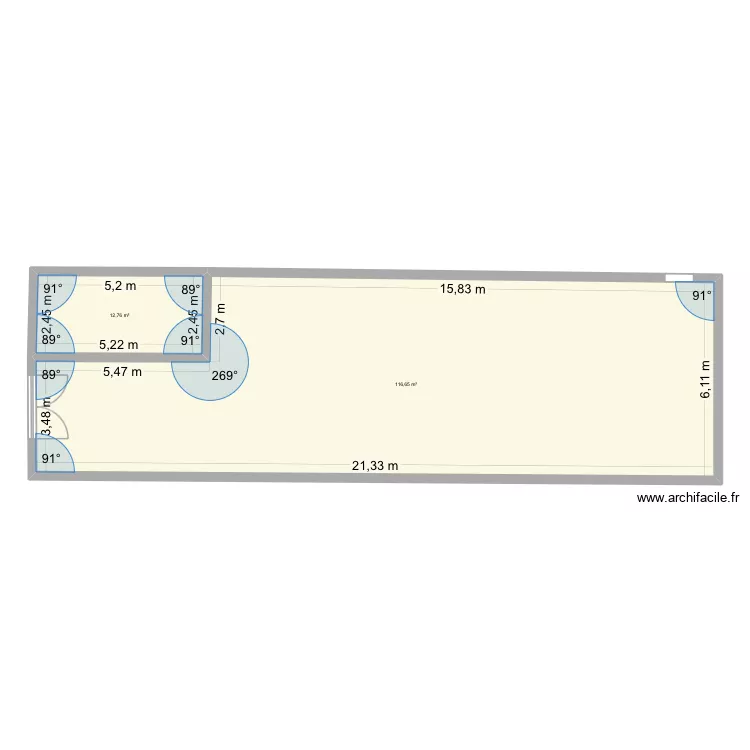 Marine. Plan de 2  et 129 m²