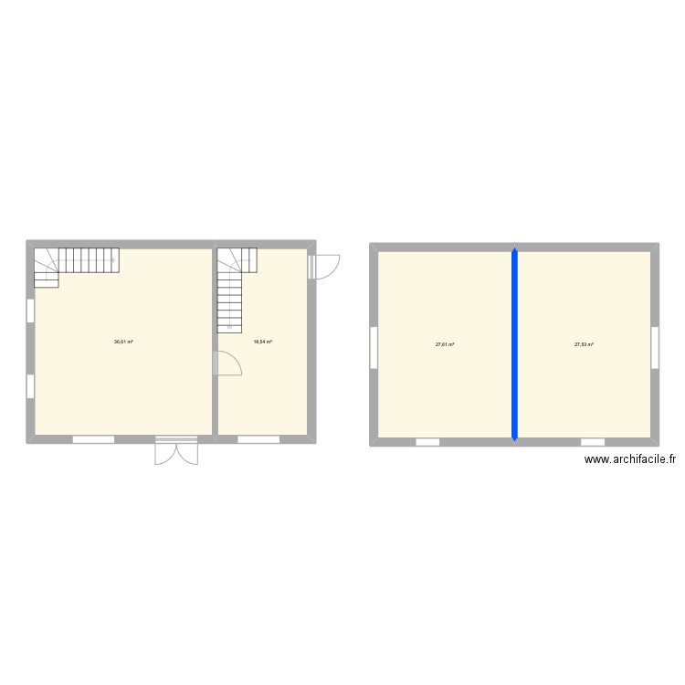 Chateau Jean Jaures pavillon gauche. Plan de 4 pièces et 110 m2