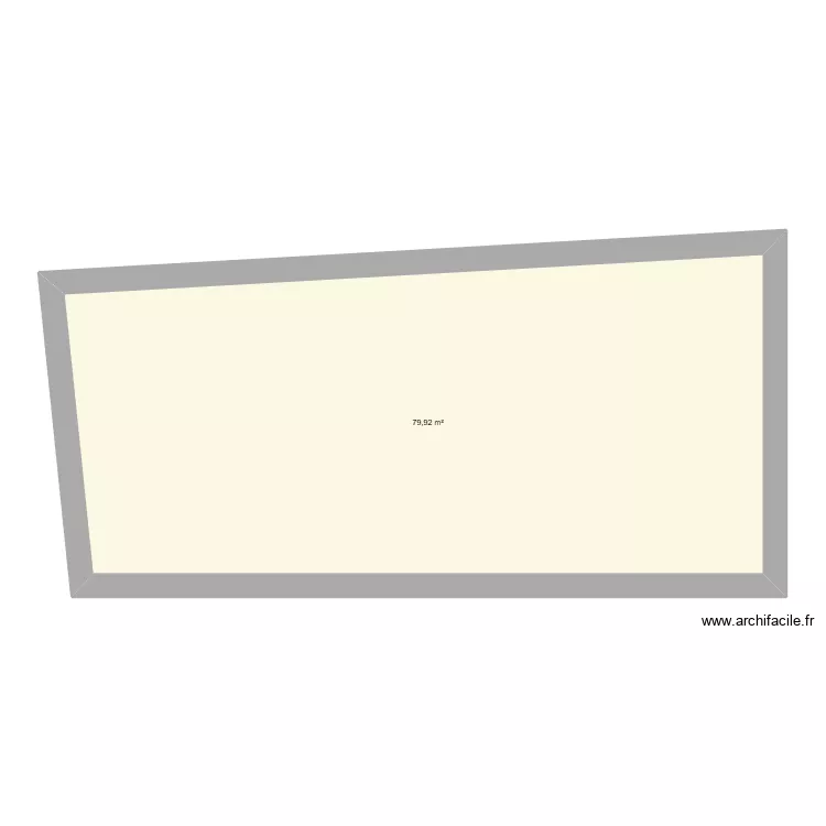 base. Plan de 1 pièce et 80 m²