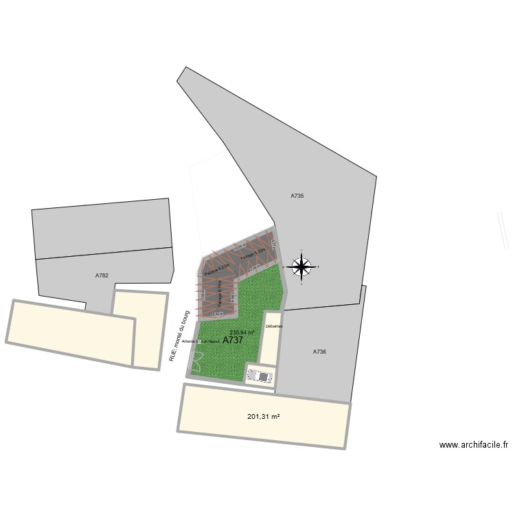 Plan de masse. Plan de 6 pièces et 546 m2