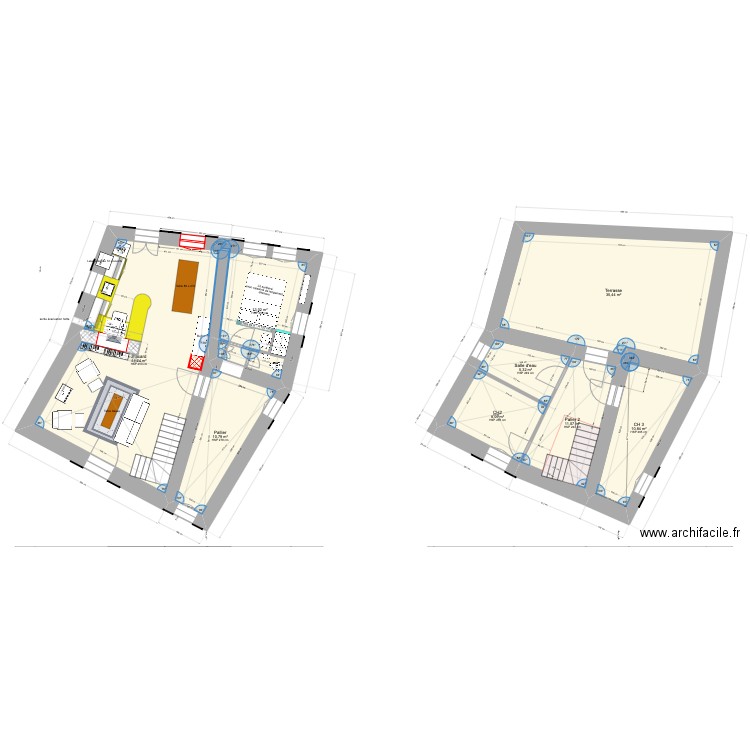 10quater_plan_projet WC séparér_chA1_Rivières. Plan de 8 pièces et 139 m2
