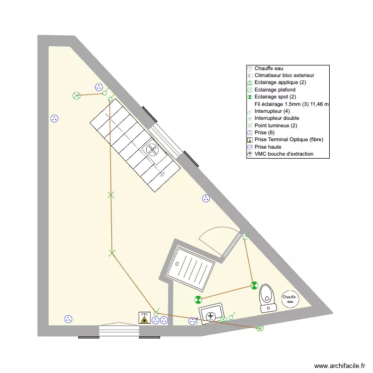 Premier &eacute;tage. Plan de 1  et 25 m²
