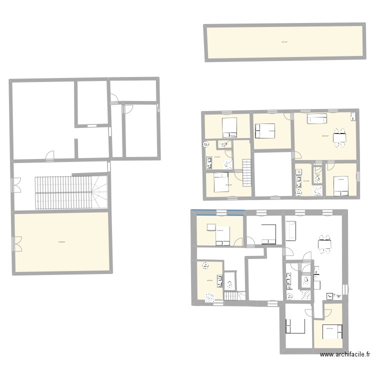 Urdens. Plan de 14 pièces et 223 m2