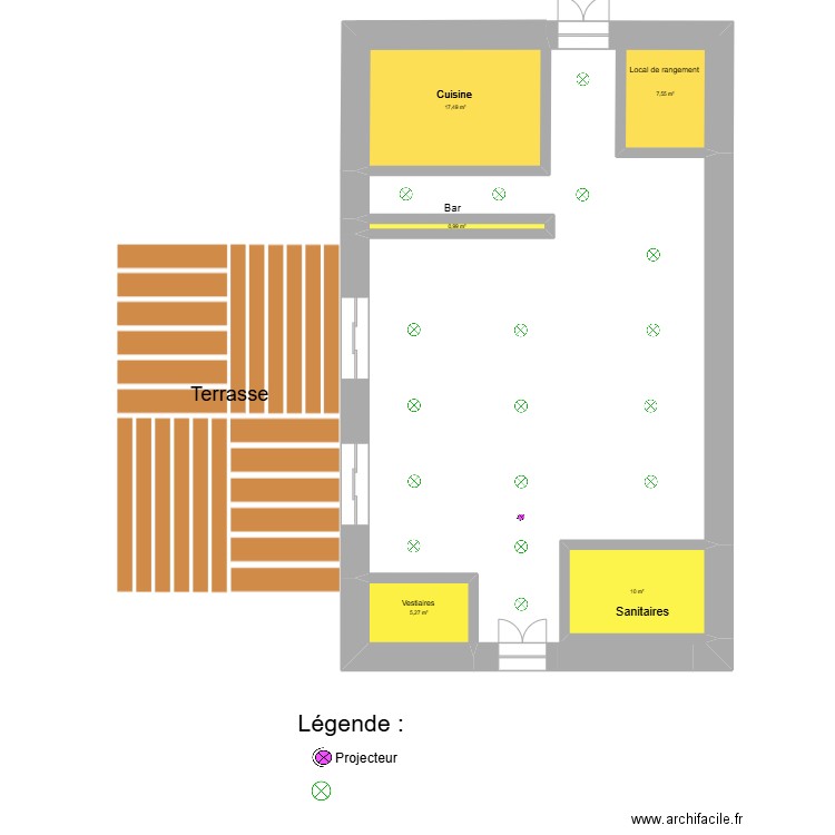 Salle Séminaire. Plan de 5 pièces et 41 m2