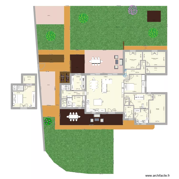 extention 45 m2 au top min def. Plan de 17 pièces et 192 m²