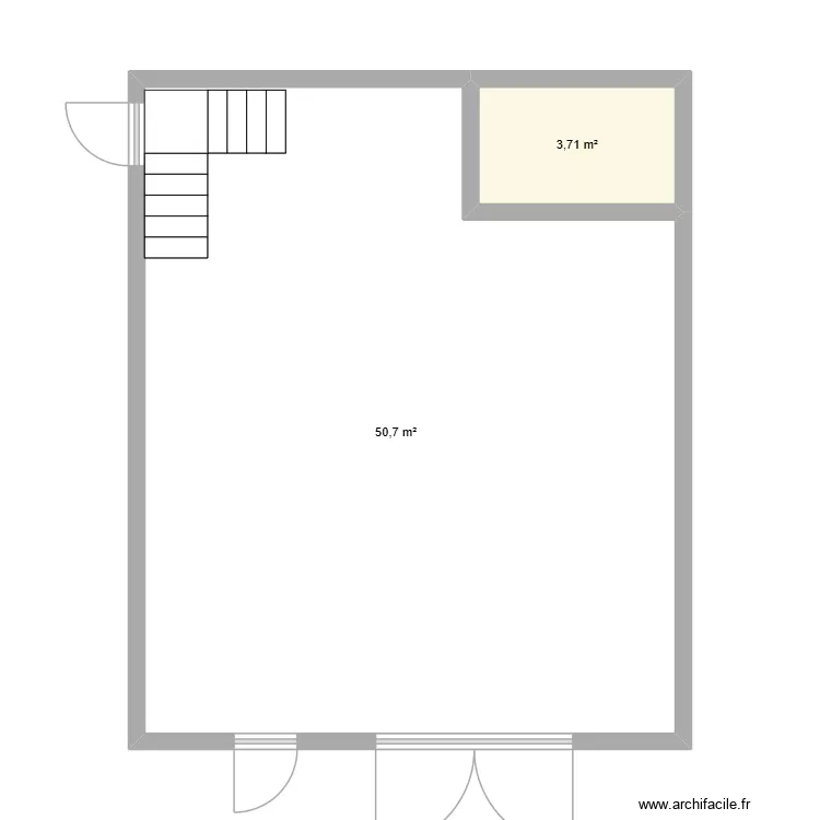 Plan surface 2. Plan de 2 Pièces et 54 m²