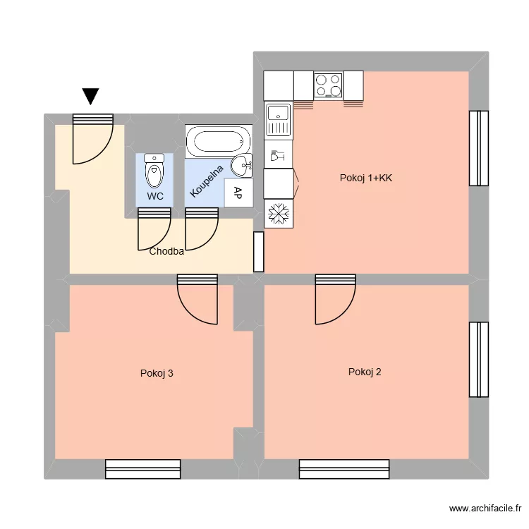 Budovatelsk&aacute; 469, byt 5. Plan de 14  et 177 m²