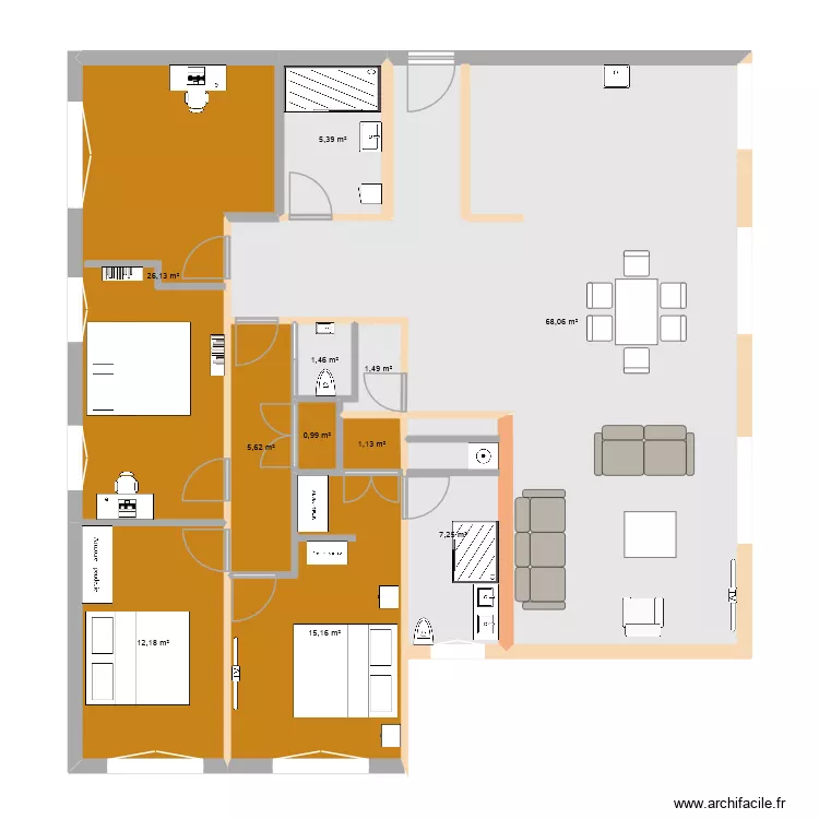NIPRI. Plan de 11  et 145 m²