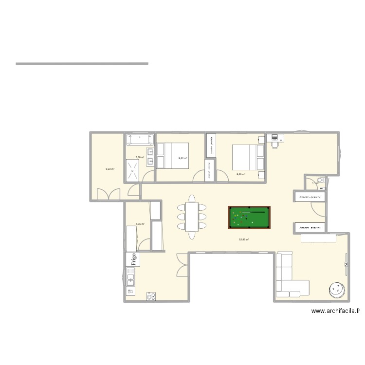 maison 3. Plan de 7 pièces et 127 m2