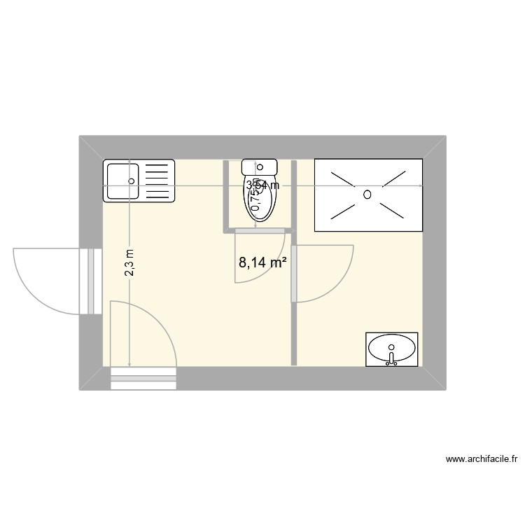SDB. Plan de 0 pièce et 0 m2 SDB. Plan de 0 pièce et 0 m2