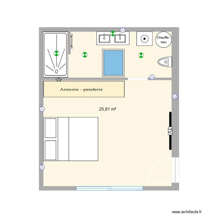 chambre. Plan de 0 pièce et 0 m2